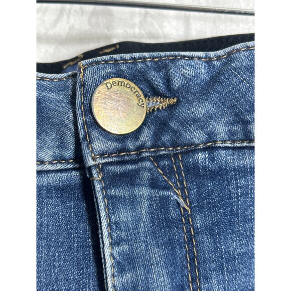 Democracy Jeans 22W AB Solution Blue Denim Straight Leg Elastic Waist Light Wash - Picture 4 of 16
